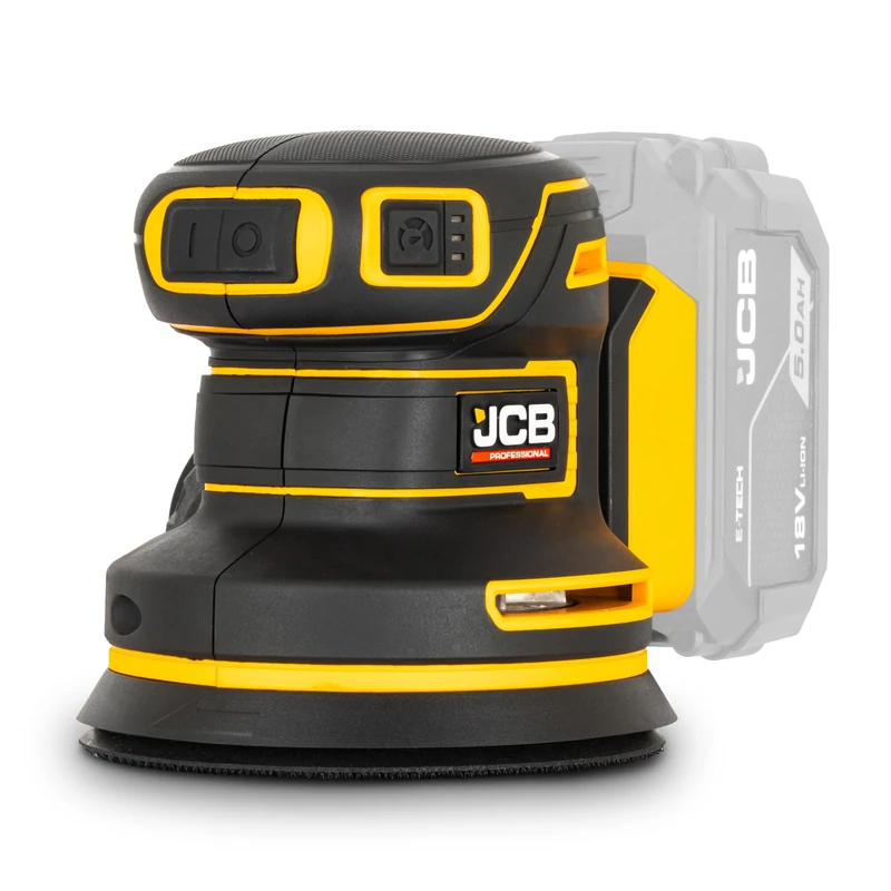 JCB Pro 18V Brushless Orbital Sander 125mm, Variable Speed, Dust Protected, Includes 4X Mesh Sanding Sheets & Dust Bag (Bare Tool)