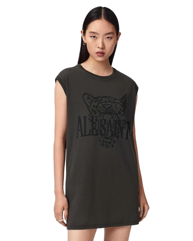 All Saints Women's Wild Brooke Dress Dress, Washed Grey, S