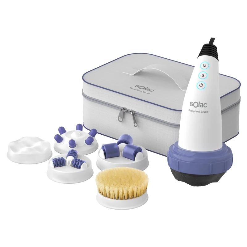 Solac Sculptural Brush Anti-Cellulite Massager | 1800-3000Rpm | Triple Massage | Heat Function | 5 Modes | 5 Heads | Ergonomic | Automatic Shut-Off | Includes Accessories - Image 1