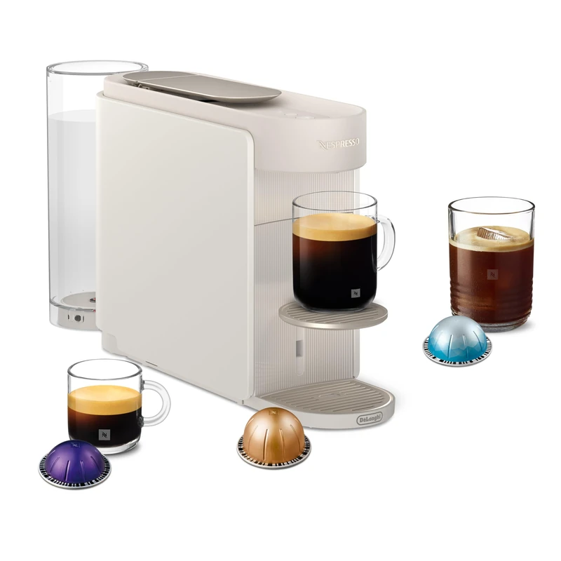 Nespresso Vertuo Up Coffee Pod Machine by Delonghi with, Precision brewing, Fast Heat-Up, Compact Design, Make Espresso, Americano, latte and perfect for over ice coffee, White (ENV200.W) - Image 1