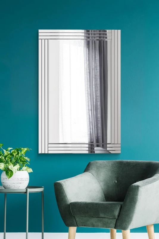 MirrorOutlet Oakley All Glass Triple Edge Bevelled Large Dress Mirror 120 x 80cm 3ft11 x 2ft7