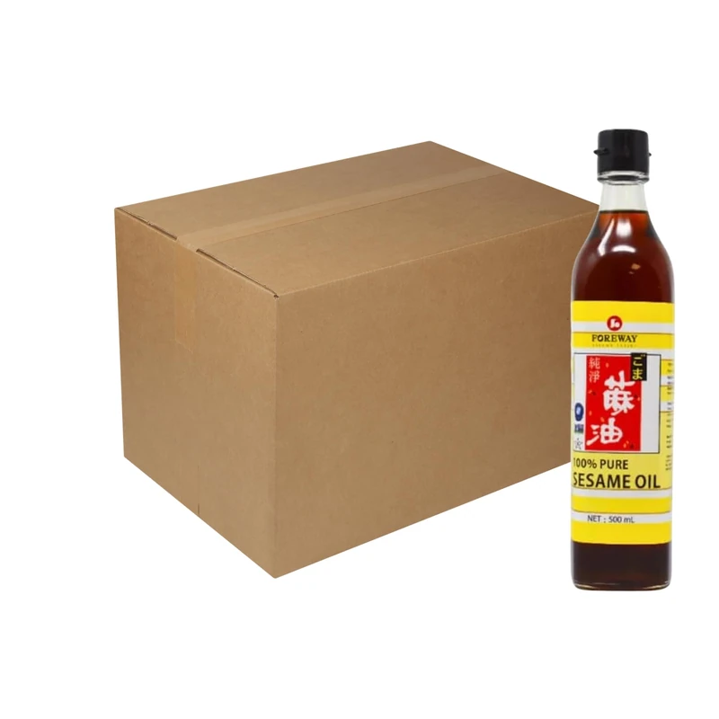 FOREWAY 100% Pure Toasted Sesame Oil - 500ml (Pack of 12)