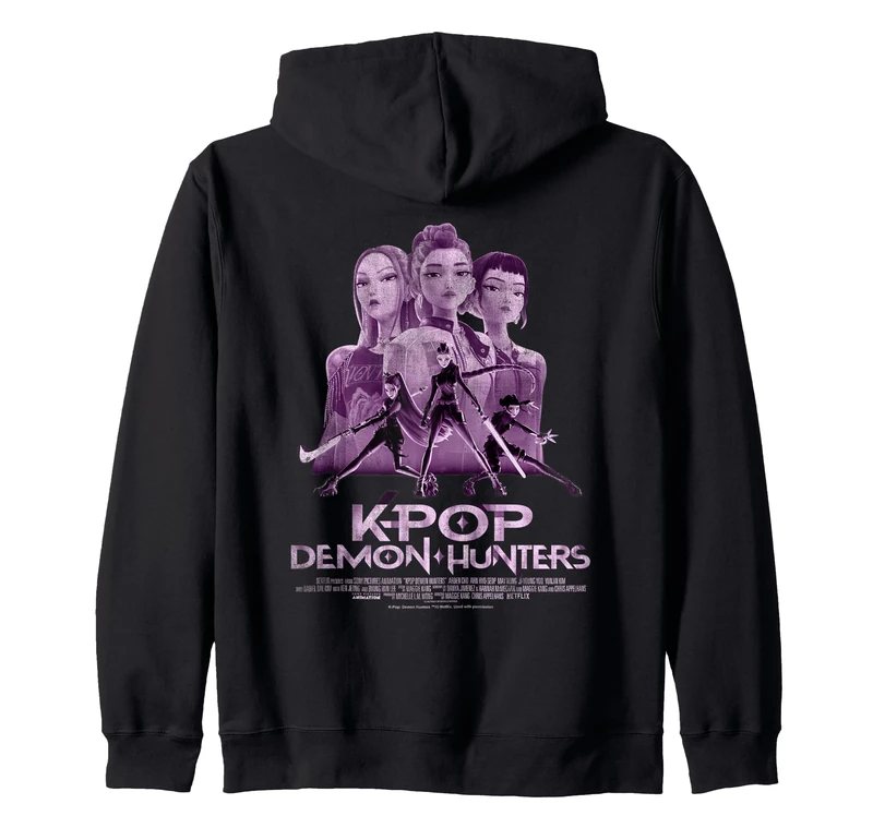 KPop Demon Hunters Huntrix Poster Officially Licensed Zip Hoodie