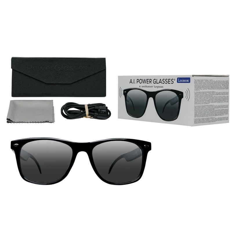 LEXIBOOK, AI Sunglasses with Bluetooth Micro Speakers, Black, BTSG1LXB - Image 1