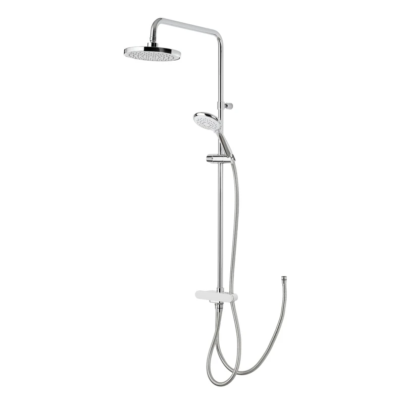 Triton Showers | DuoSwitch® Shower Kit | White & Chrome | Universal Shower Kit | Rainfall Shower Head | Shower Hose and Head | Shower Accessories | Shower Rail | Works with Electric and Mixer Showers