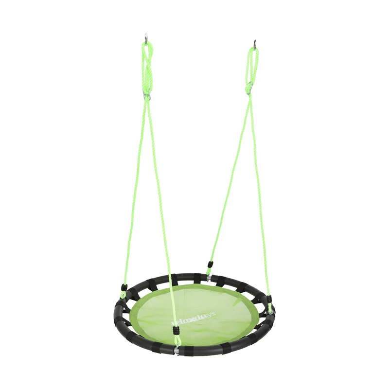 Relaxdays Round Hanging Swing for Children, Height-Adjustable, Ø 80 cm, Up to 100 kg, 160 x 80 x 80 cm