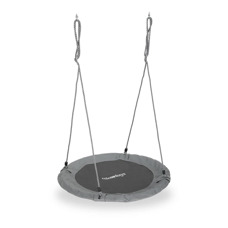Relaxdays Round Nest Swing for Children & Adults, Adjustable Spider Web Seat, Ø 90 cm, Up to 100 kg