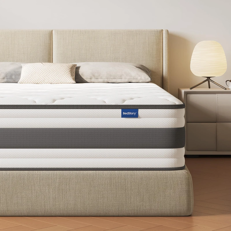BedStory Small Double Mattrress 4FT, 10.3 Inch Pocket Sprung Hybrid Mattress for Pressure Relief & Back Pain Relief – Medium Firm 120x190x26 cm