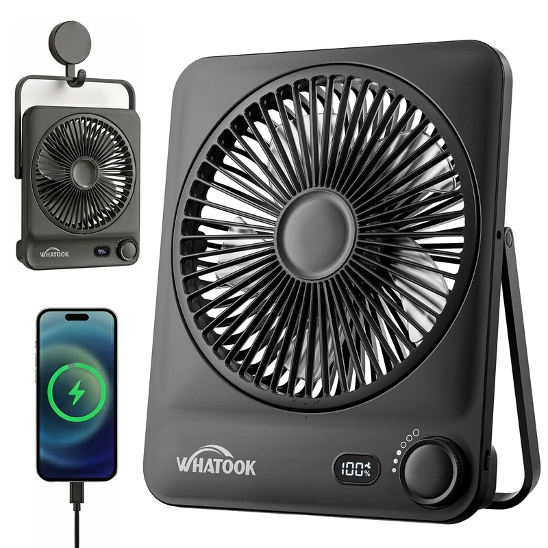 WHATOOK Portable Desk Fan 10000mAh USB-C - 40H Battery