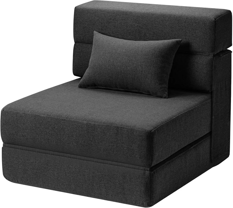 4-in-1 Folding Sofa and Armchair – Convertible Bed with Cushions, as Sofa or Extra Bed, Linen Armchair for Living Room, 183 x 71 x 15 cm - Image 1