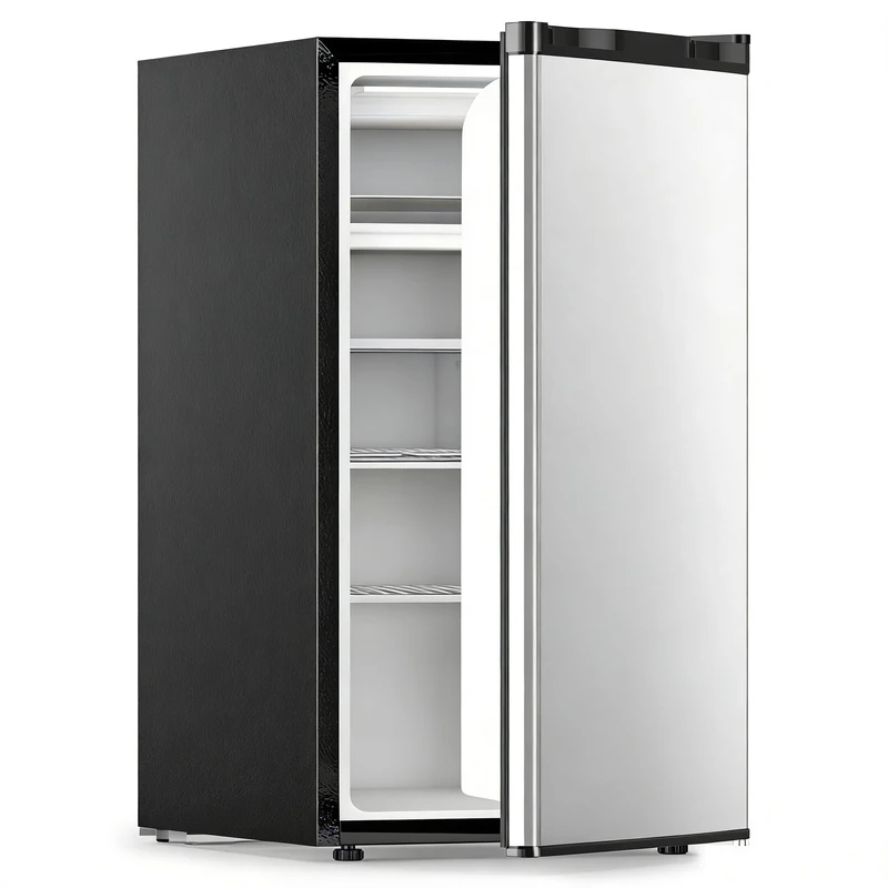 Kismile 91L Compact Refrigerator with Freezer - Silver