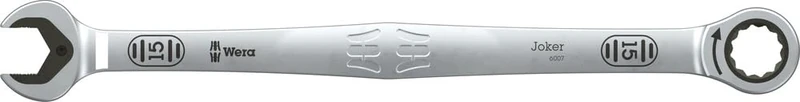 Wera 6007 Joker SB Ring Ratchet Spanner, Long Design, 15 x 265 mm
