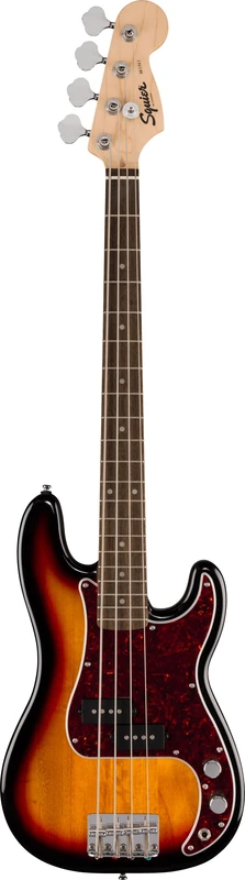 Squier by Fender FSR Mini Precision Bass Guitar, 3 Colour Sunburst, Ideal for Beginners