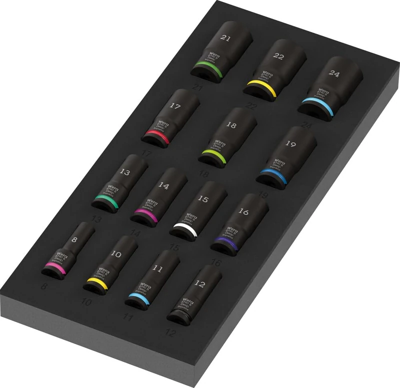 9728 Thermoformed Sponge Zyklop B 3/8" Deep Socket Set Impaktor 1, 15 Piece - Image 1