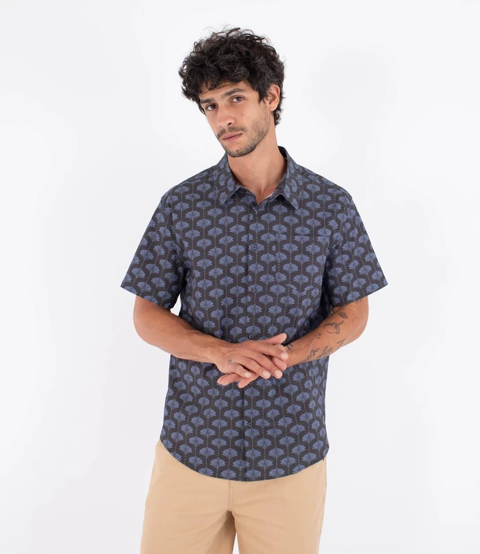 Hurley Mens Short-Sleeved Printing Press Arbore T-Shirt, Blue, XL EU