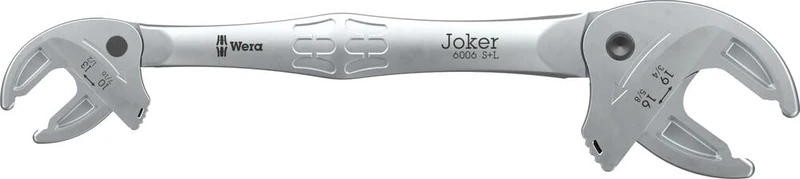 Wera 6006 Joker S/L Self-Setting Double Open-end Spanner, 10; 11; 12; 13 x 7/16; 1/2" x 16; 17; 18; 19 x 5/8; 11/16; 3/4" x 208.6 mm - Image 1