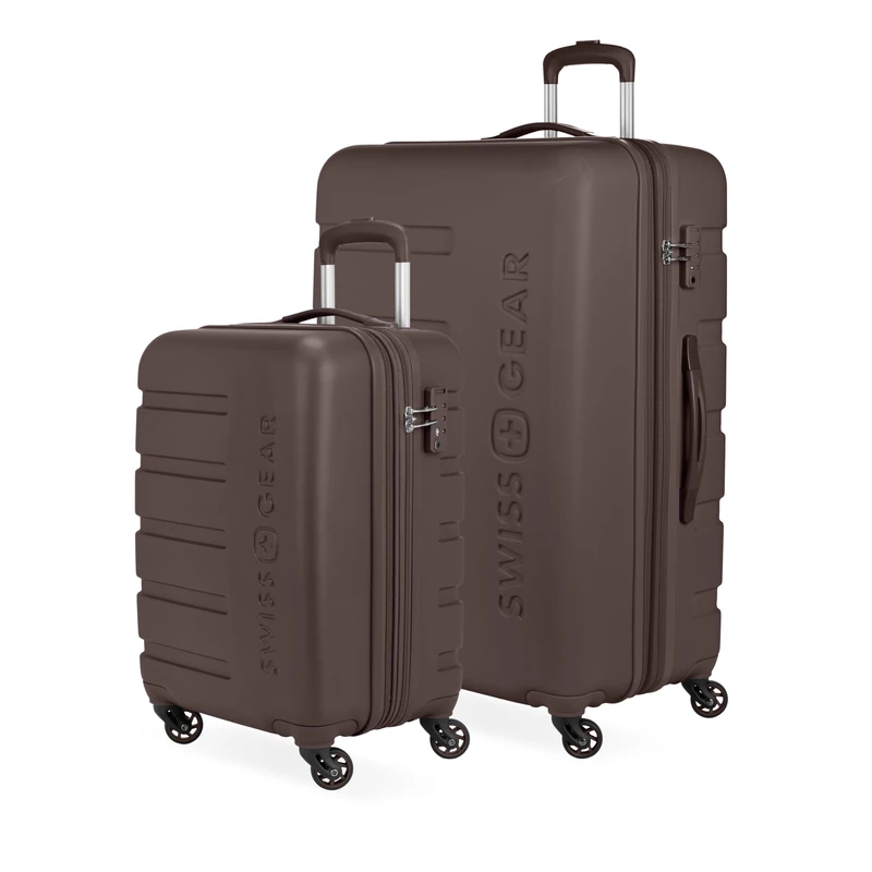 SwissGear 7366 Suitcase, Chocolate, 2-Piece Set (19/27), Signature Expandable Hardside Luggage with Swivel Wheels