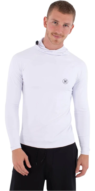 Hurley Rash Slim FIT LS ICON Hooded White