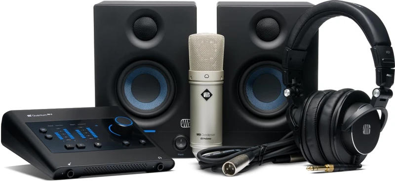 PreSonus Quantum ES Ultimate UK - Complete home studio recording kit with USB-C audio interface, Studio One Pro DAW recording software license, Eris studio monitors + more