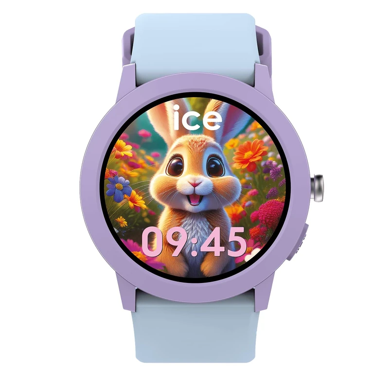 ICE-WATCH - ICE smart Junior RD Find My Purple Soft Blue - Purple GPS-Enabled smartwatch for Girls with Silicone Strap - 025442 (39mm) - Find My Compatible, no Subscription and no SIM Card Required