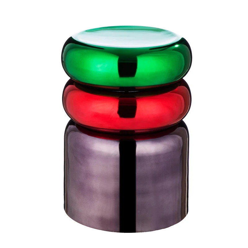 Casablanca Kyoto Side Table, Round, Iron, Glossy, Green, Height 46 cm x Diameter 29 cm, Table for Decoration - Image 1