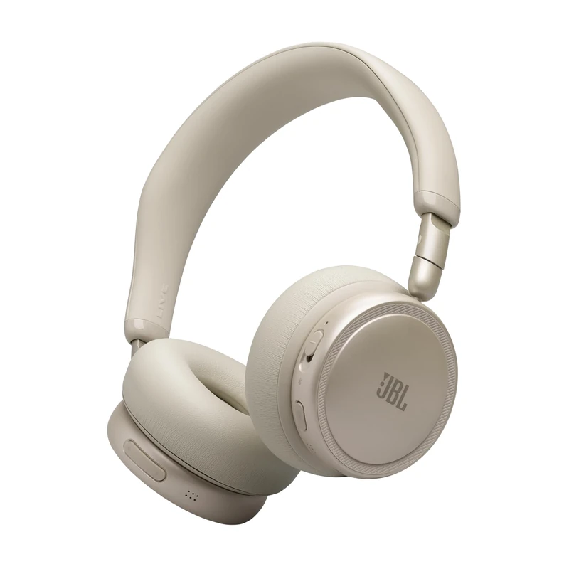 JBL Live 680NC Wireless On‑Ear Headphones with Adaptive Noise Cancelling, Bluetooth, 80 Hours Battery Life, Multipoint Connection, Champagne