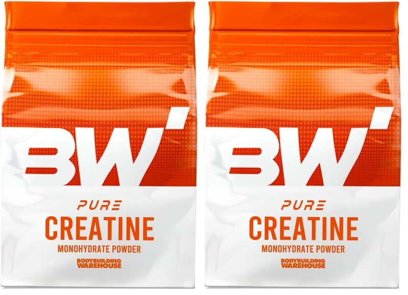 BW Creatine Monohydrate Powder 1KG – 200 Servings Pure Micronised Creatine for Strength, Power & Muscle Growth – Vegan, Gluten Free, Bodybuilding Warehouse, Made in UK (Pack of 2)