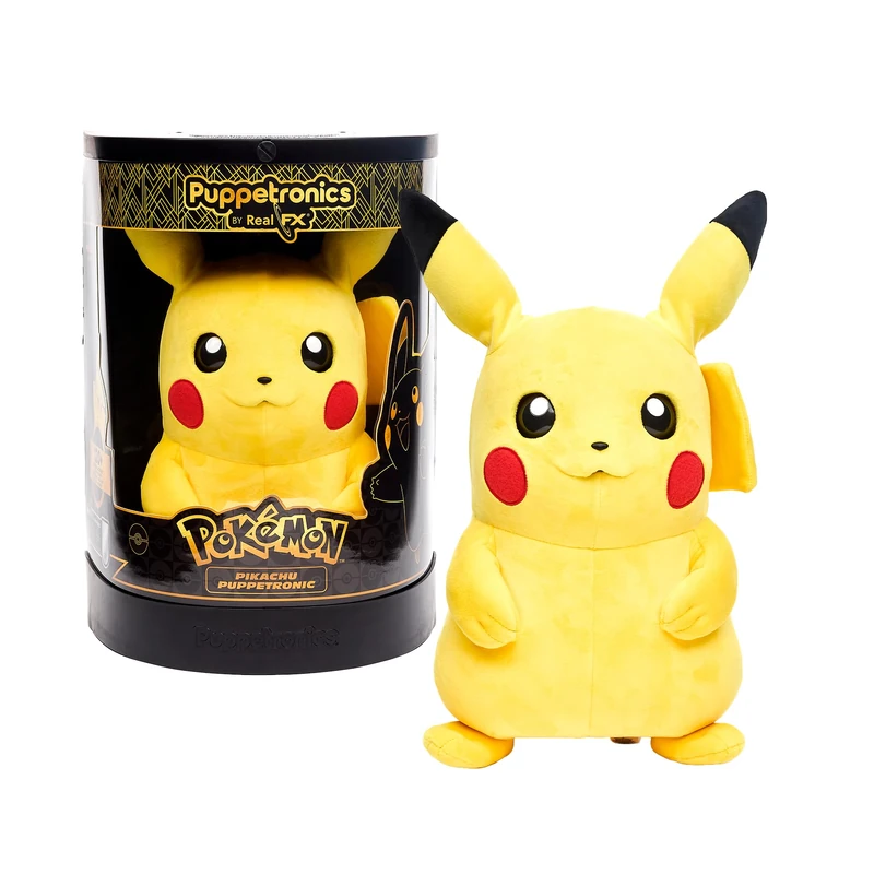Puppetronic Pikachu Interactive Animatronic Doll, Over 100 Actions and Sounds, Moves Eyes, Ears and Mouth, Talks and Blushes, Includes 4 Attacks, Immersive Experience for Fans, Famosa (REK00000)