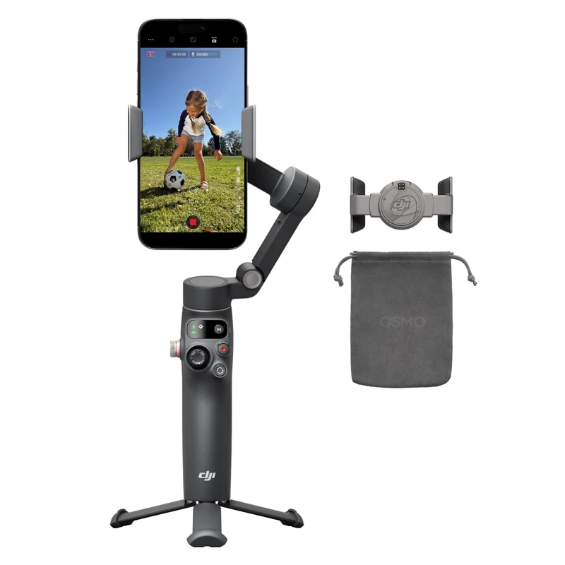 DJI Osmo Mobile 8 Standard Combo, Gimbal Stabilizer for Phone, AI Native Tracking, 360° Pan Rotation, Built-in Extension Rod & Tripod, 10h Battery, Extension Rod, Robust 3-Axis Stabilization