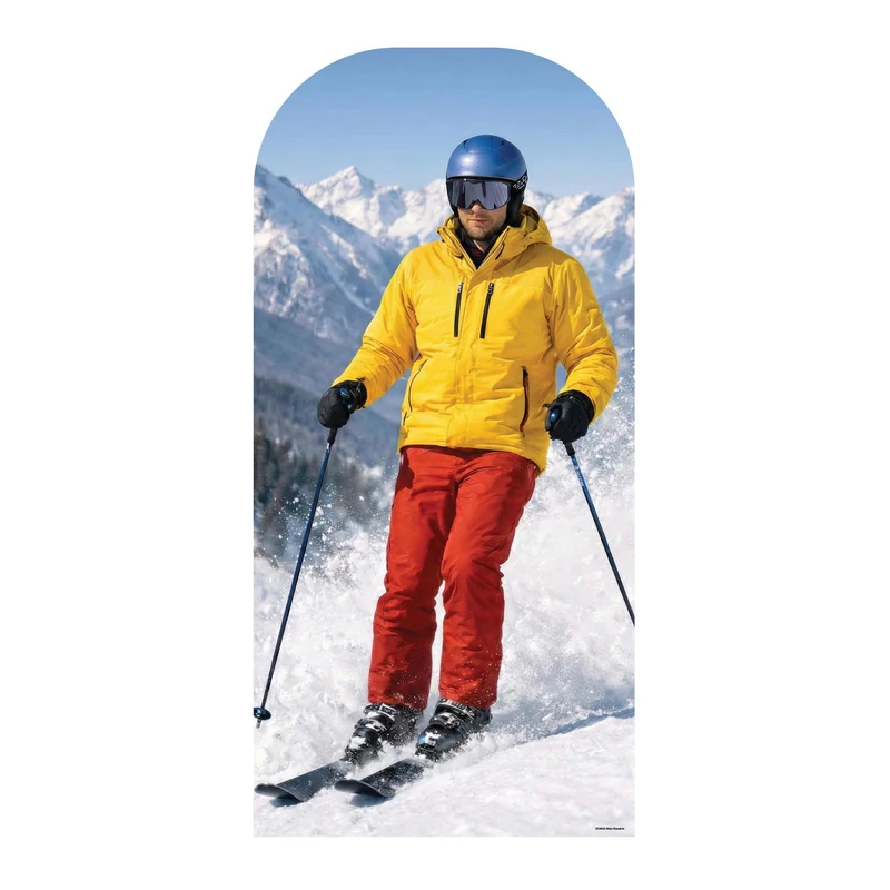 Star Cutouts SC4925 Skier Stand-in Cardboard Cutout Height 190cm - For Winter Olympics Fans, Ski & Snowboard Theme Displays & Winter Sports Enthusiasts - Image 1