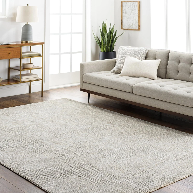 Livabliss Mathisse Modern Style Rug 200x290 cm – Area Accent for Living Room, Dining & Bedroom – Medium Pile, Cotton Back Indoor Rug, Easy Care, Light Grey, Cream