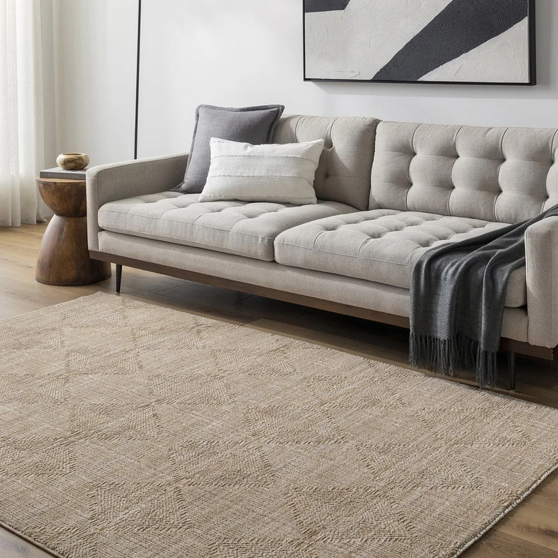 Livabliss Izalisse Modern Style Rug 200x290 cm – Area Accent for Living Room, Dining & Bedroom – Medium Pile, Cotton Back Indoor Rug, Easy Care, Beige, Tan, Brown