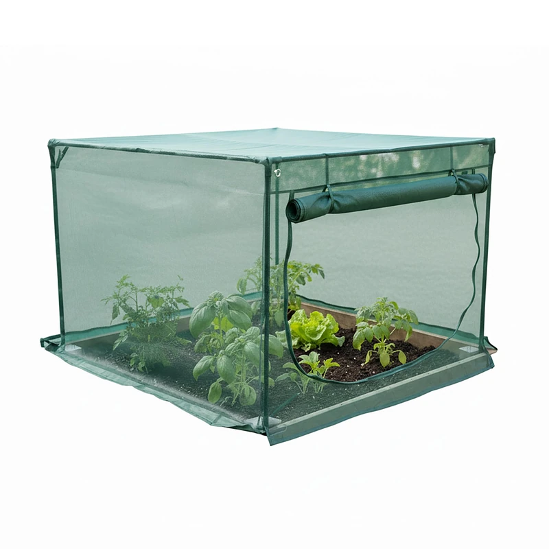 Relaxdays Raised Bed Plant Cover with Insect Protection, 100x125x125 cm, Green, PP & Iron