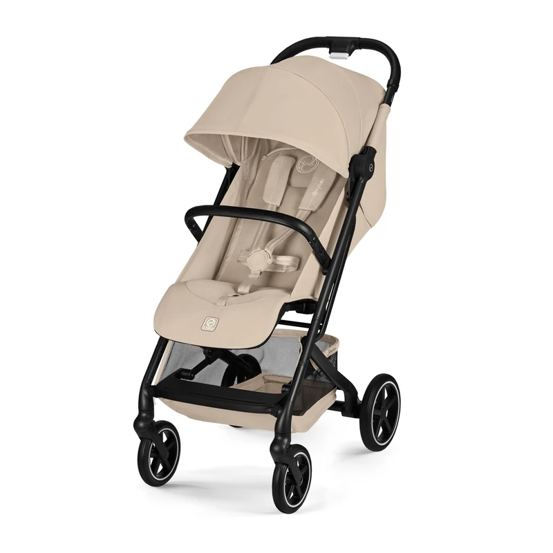 CYBEX Gold BEEZY Pushchair with Ergonomic Reclining Position, from Birth to Approx. 4 Years (max. 22 kg), Compact fold, one-Hand Harness System, Almond Beige - Image 1