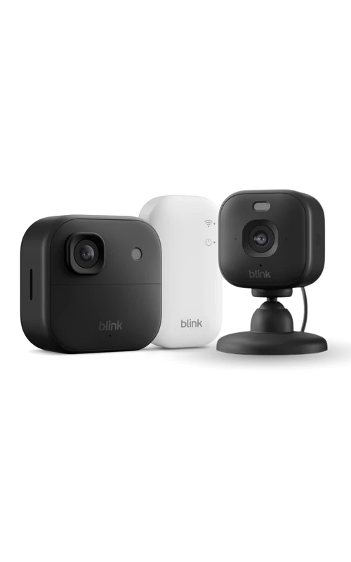All-new Blink Outdoor 2K+ Camera with free Blink Mini 2K+ Indoor Camera (Black), Sync Module Core included
