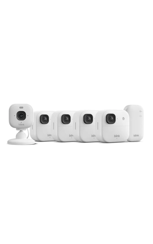 All-new Blink Outdoor 2K+ Cameras with free Blink Mini 2K+ Indoor Camera (White), Sync Module Core included