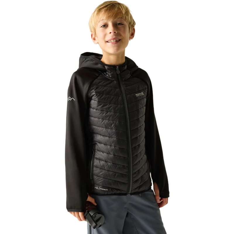 Regatta Unisex Kids Junior Andreson Hybrid Quilted Jacket Water Repellent Coat 14-15 Yrs Black/Seal