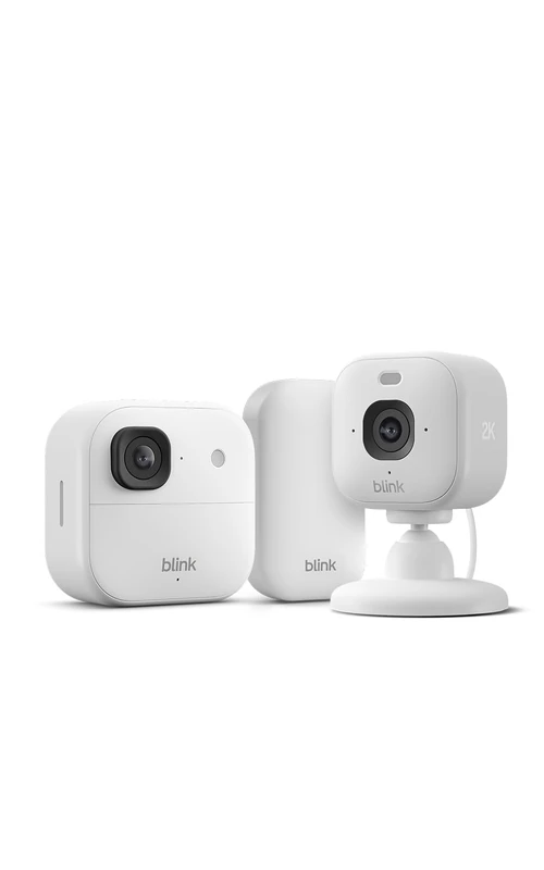 All-new Blink Outdoor 2K+ Camera with free Blink Mini 2K+ Indoor Camera (White), Sync Module Core included
