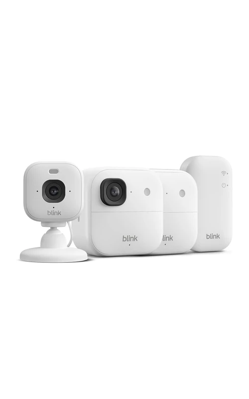 All-new Blink Outdoor 2K+ Cameras with free Blink Mini 2K+ Indoor Camera (White), Sync Module Core included - Image 1