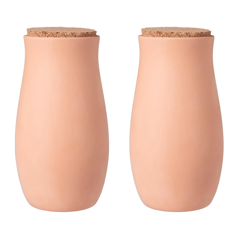 Relaxdays Ceramic Root-Zone Irrigation Pots, Set of 2, 1.4L, Terracotta, 21.5 x 10 x 10 cm