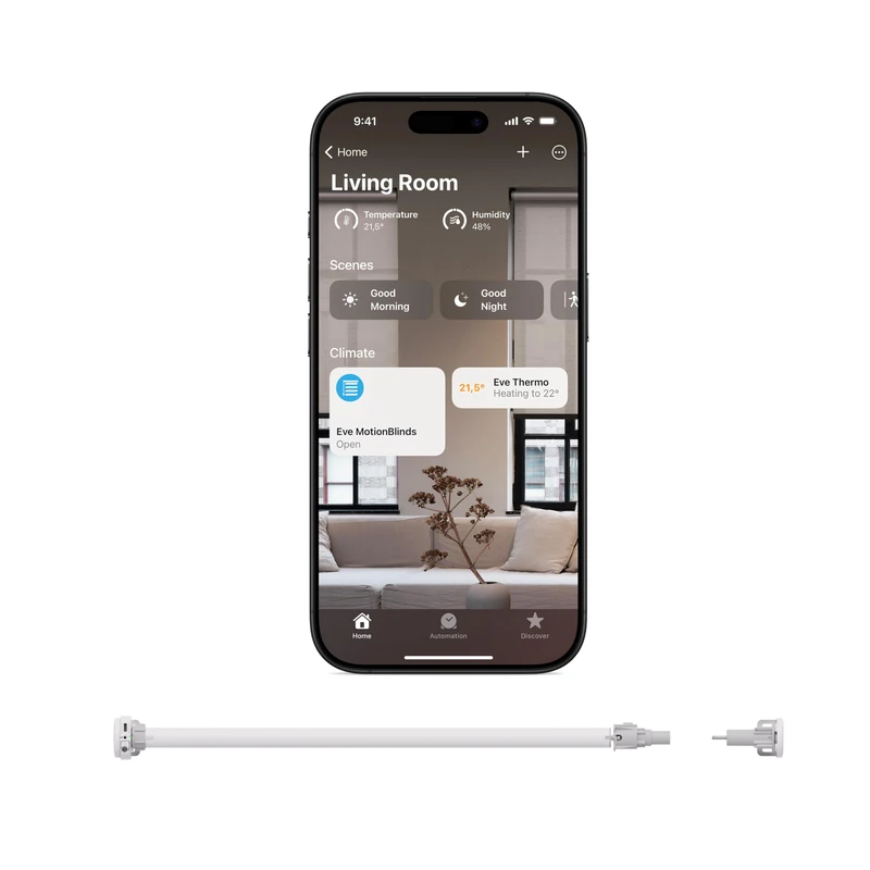 Eve Motionblinds Upgrade Kit for Roller Blinds (Matter) - Motor for small diameter tubes; upgrade existing blinds;req. Thread Border Router;voice/app/automated control - Image 1