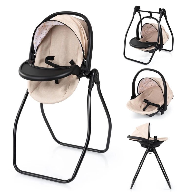 Doll accessories 4-in-1 set Doll high chair, carrier, bed