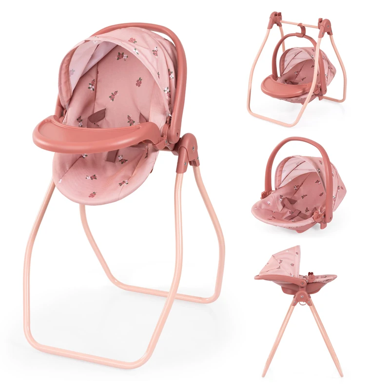 Bayer Design 63826AA Doll accessories 4-in-1 set Doll high chair, carrier, bed, swing – for a variety of role-play, 3+ years - Image 1