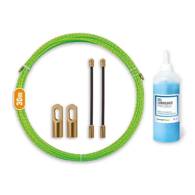 InstalPlace - Pack of 30 m Braided Monofilament Cable Guide Ø 6 mm + Lubricant 1 L, High Strength, Long Reach, Low Friction, High Flexibility