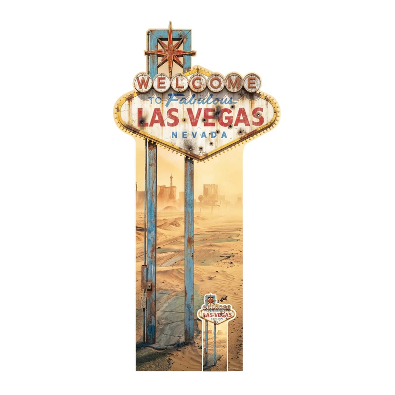 Star Cutouts SC4889 Dystopian Vegas Sign Lifesize Cardboard Cutout 194cm – Post-Apocalyptic Party Decoration, Gaming Room Display & Event Prop
