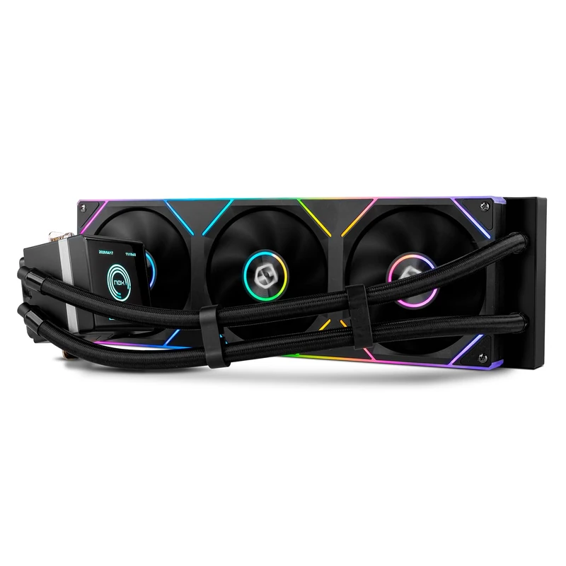 NOX XTREME PRODUCTS Hummer M-360 LCD Black CPU Liquid Cooler, LCD Display, Radiator 360 mm, 3 Fans 120 mm PWM, TDP 350W, Compatible with Intel and AMD, Black