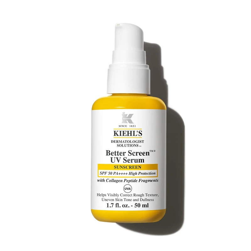 Kiehl's Better Screen™ UV Serum SPF 50+ Facial Sunscreen, Corrects Early Signs of Ageing and Protects Skin with Collagen Peptide Fragments and SPF 50+ UVA/UVB Advanced Filters, 50ml