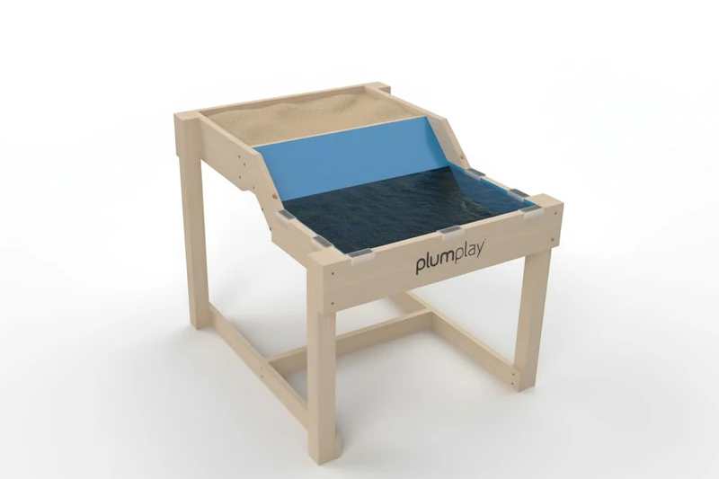 Plum Play Sandy Cove Sand and Water 2-in-1 Table for Kids - Dual Level Sensory Activity Station & Wooden Sandpit - Includes Protective Cover - Outdoor Garden Play Set for Toddlers & Children - Image 1