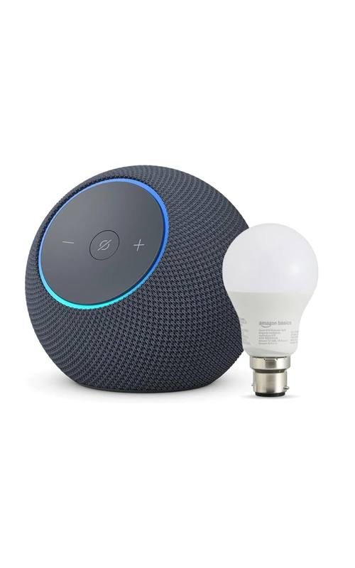 Amazon Echo Dot Max (newest gen) | Graphite + Amazon Basics Smart Bulb (B22), Works with Alexa - Smart Home Starter Kit