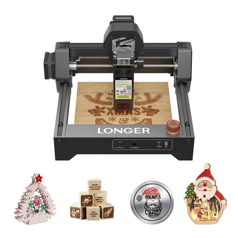 LONGER Ray5 Mini Laser Engraver, 3.5W High-Speed Engraving Machine with WiFi Control and Emergency Stop, 140 脳 130 mm Working Area for Wood, Metal, Acrylic, Leather and DIY Projects